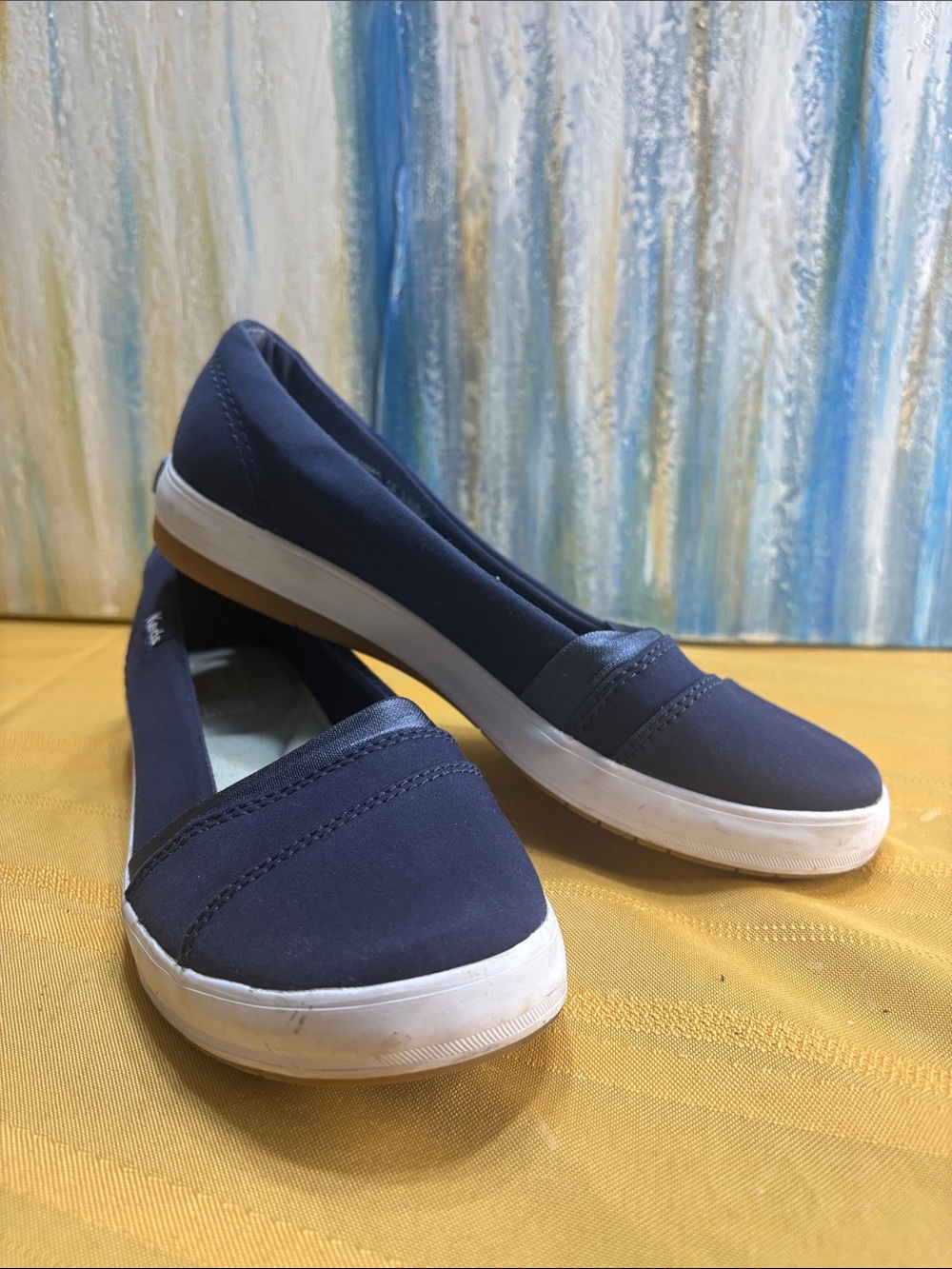 Keds Navy Canvas Slip-On Flats